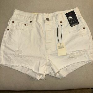 Levi's Women's 501 White Denim Shorts